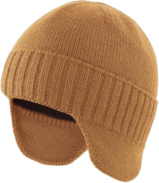 Home Prefer Mens Winter Hat Knit Earflap Hat Stocking Caps with Ears Beanie Hat