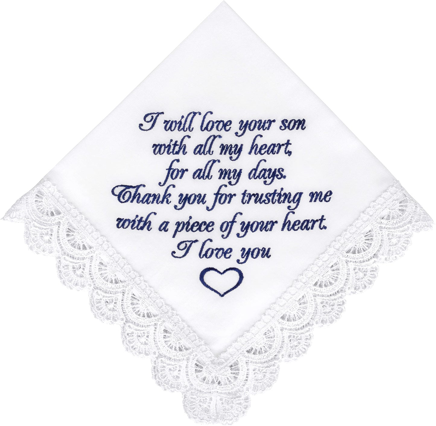 Mother of the Groom Gifts from Bride Future Mother in Law Gifts from Daughter in Law Wedding Day Embroidered Wedding Handkerchief (Mother of the Groom)
