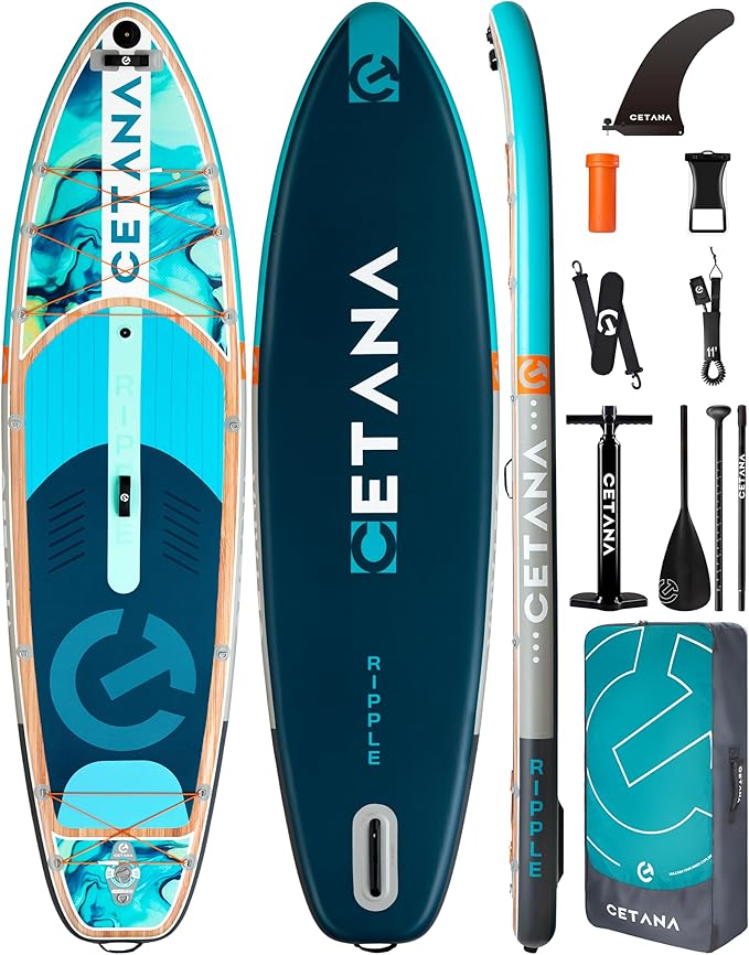 CETANA 11'6×35" Extra Wide Stand Up Paddle Board for Adults & Youth, 400lb Capacity Inflatable Paddle Board, Sup for 2+1 P...