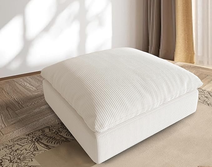 Fajiani Oversized Modular Sectional Sofa, Cloud Couch Deep Seat Sofa Cushion Covers Removable, Oversized Sectional Couches for Living Room (1 Single Seater-Off White)