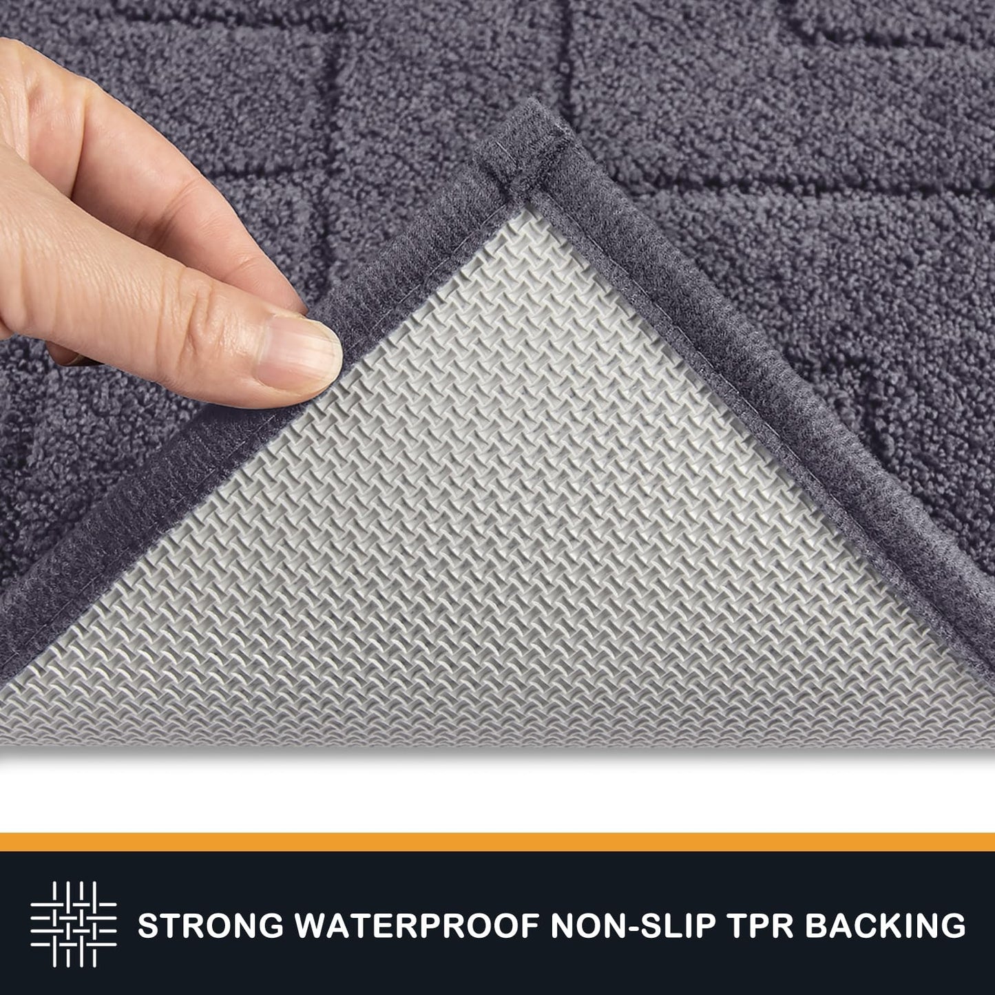 PURRUGS Dirt Trapper Door Mat 32" x 47", Non-Slip Machine Washable Entry Rug, Shoe Scraper, Dog Doormat, Super Absorbent Welcome Mat for Front & Back Door, Muddy Wet Shoes & Paws, Grey