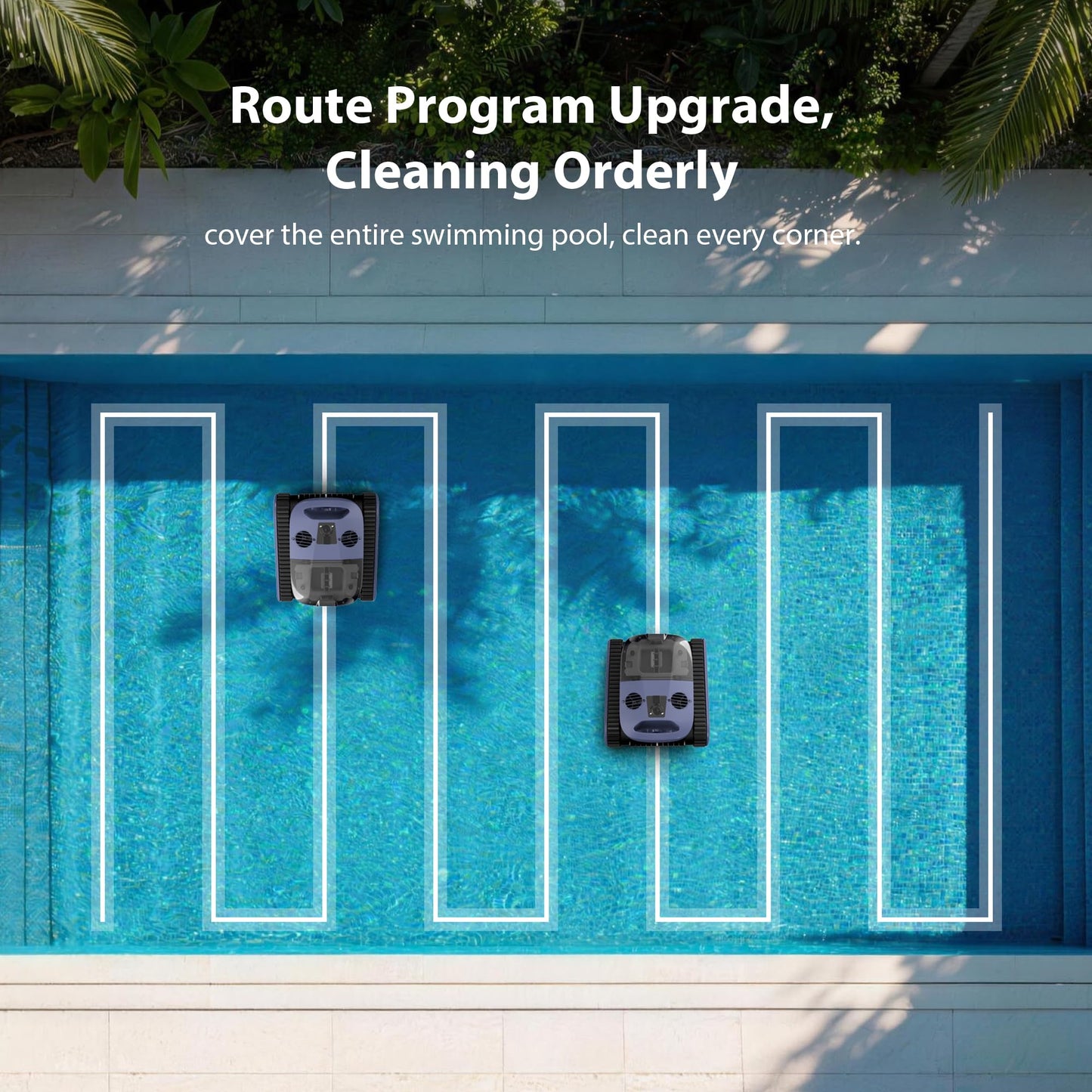 Sat40 Sonar Navigation Pool Vacuum for Inground Above Ground Pools, Climb Stairs Pool Cleaner with 4 Modes, Powerful Suction, Self-Parking, Wall&Waterline Cleaning Pool Robot, Clean Up to 2150 Sq.Ft