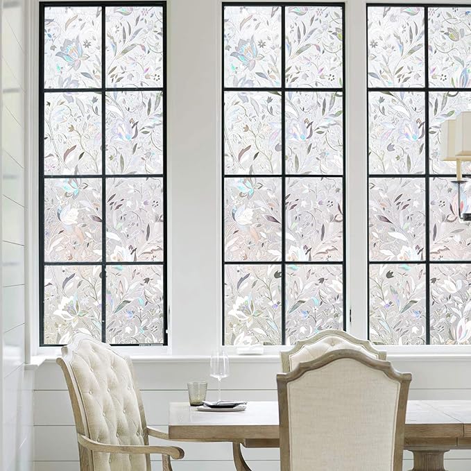 Kromapolis Window Film, Window Privacy Film, Window Vinyl Glass Covering, Stained Glass Decorative Film, Window Film Privacy Frosted Static Clings, Non-Adhesive, No-Glue (35.4 x 78.7 inch)