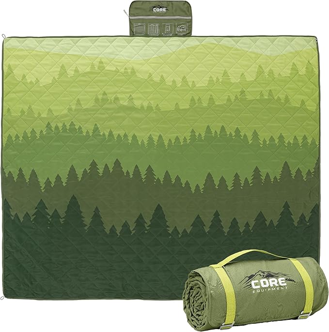 CORE Outdoor Weighted Blanket | Packable Waterproof Picnic Blanket, Beach Mat, Tent Camping Rug, & Stadium Blanket | Large...