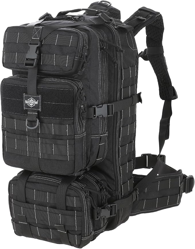 MAXPEDITION Gyrfalcon Backpack (Black) 36L Tactical Backpack with Detachable Waist Pack, MOLLE Internal Frame Rucksack, Mi...