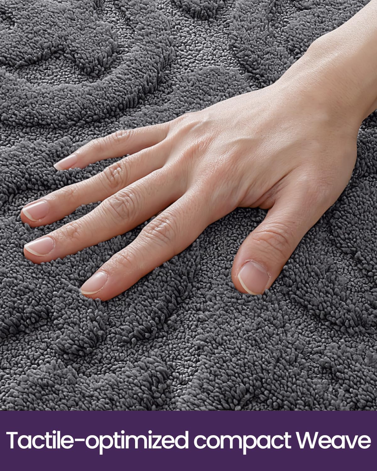 DEXI Bathroom Rug 24x36, Non Slip Washable Bath Mat for Shower Floor, Absorbent Soft Bathmat with Rubber Backing, Plush Fluffy Microfiber Floral Retro Carpet, Dark Grey