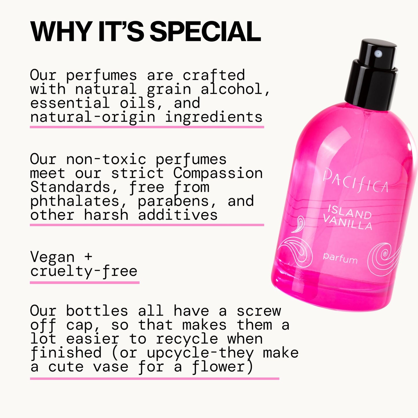 Pacifica Beauty Island Vanilla Spray Perfume – Sweet Tropical Vanilla Gourmand Scent, Long Lasting Everyday Signature Fragrance for Women, Non-Toxic, Vegan, Cruelty-Free Clean Perfume 2oz