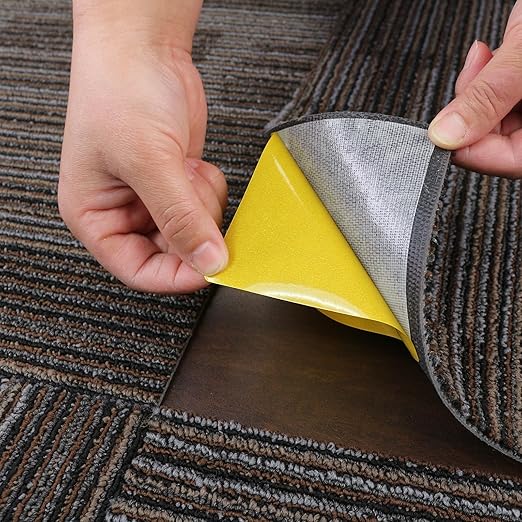 200 Pack Carpet Tile Tape Double Sided, Carpet Square adhesives for Hardwood Floors, Stair Treads, Tile Floors