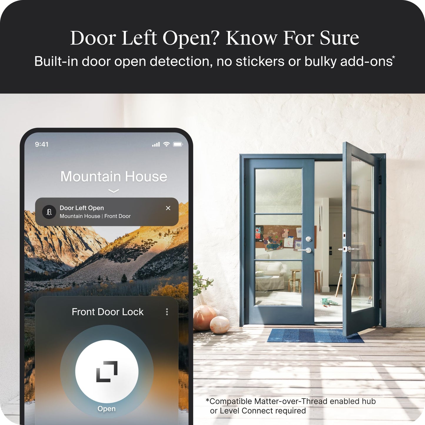 Level Lock Pro - World’s Smallest, Fastest, Innovative Smart Lock - Matter-Over-Thread Deadbolt Plus Apple Home Key - Keyless & Remote Access via Apple, Alexa, Google Home, SmartThings (Satin Nickel)