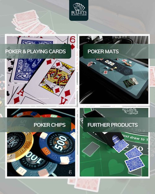 Bullets Playing Cards | Poker Set Christopher | 300 Plastic Poker Chips (12 g) with Aluminum Case, Plastic Playing Cards & Dice – Texas Hold’em, Numbered Values