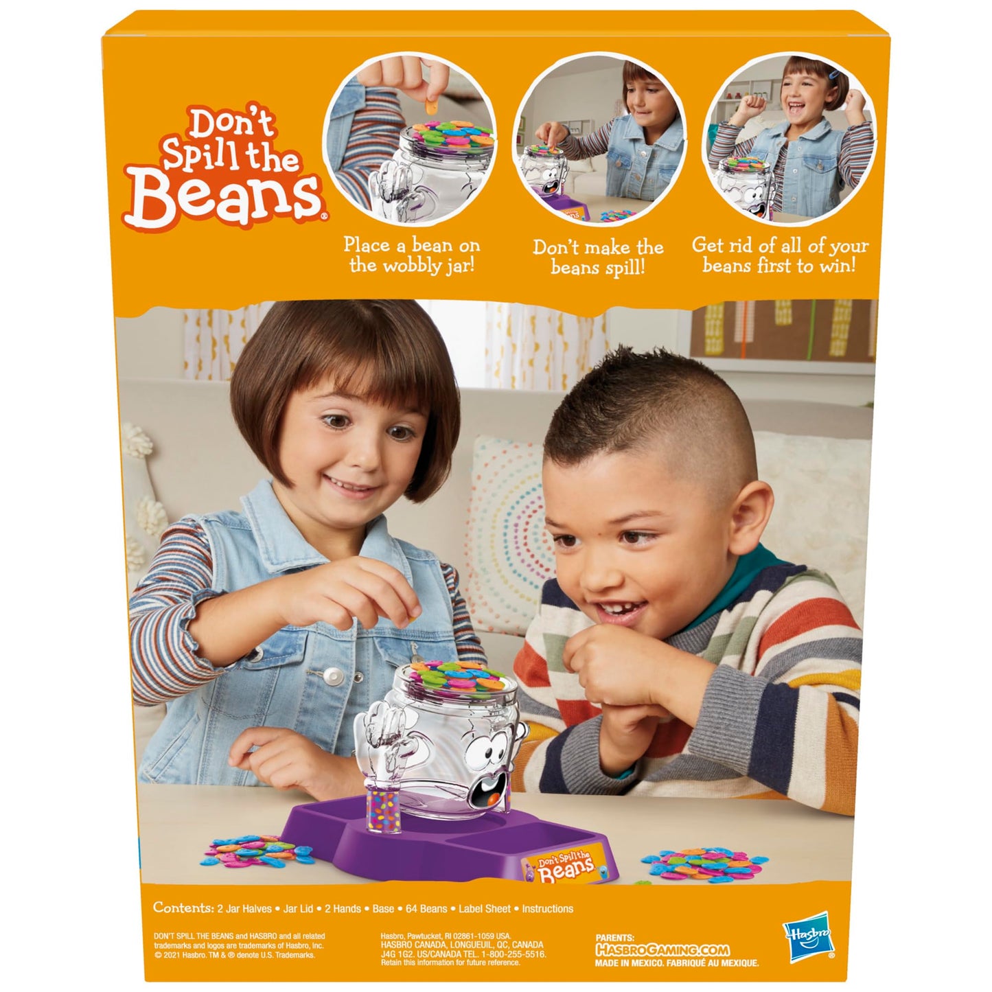 Hasbro Gaming Don't Spill The Beans Game for Kids, Easy and Fun Balancing Game for Children Ages 3 and Up, Preschool Games for 2 Players, Kids Board Games