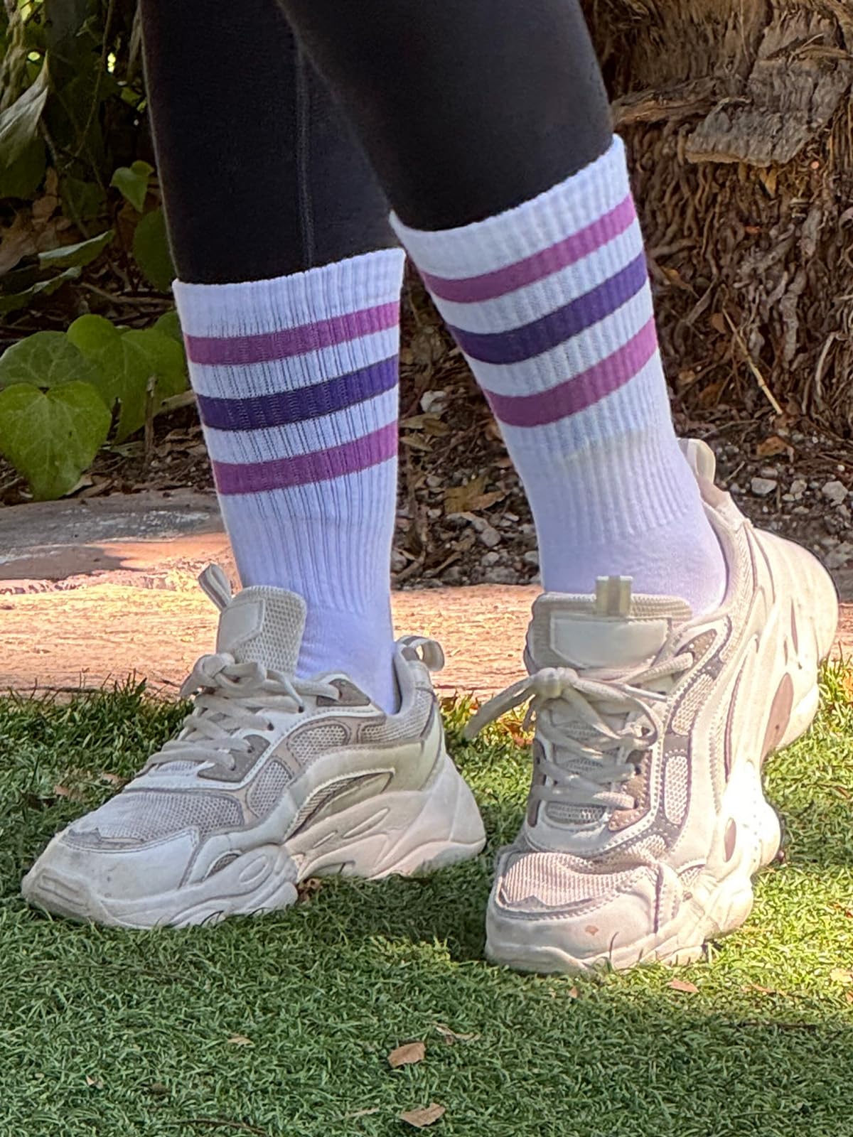 COTTON DAY Womens Soft Combed Cotton Crew Socks All White Half Ribbed Shoe Size 6-9