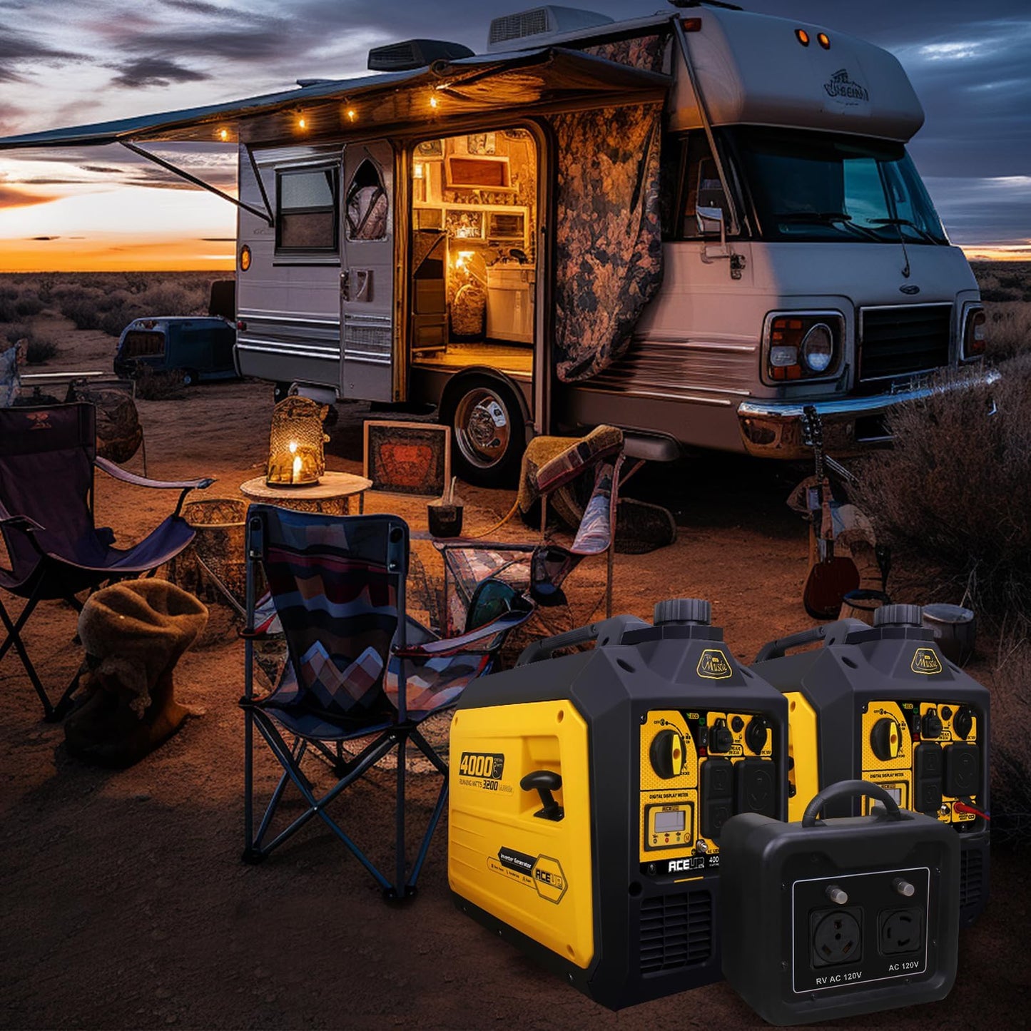 Aceup Energy 4000 Watt Portable Inverter Generator 149cc, Gas Quiet Generator for Home, RV-Ready, EPA Compliant