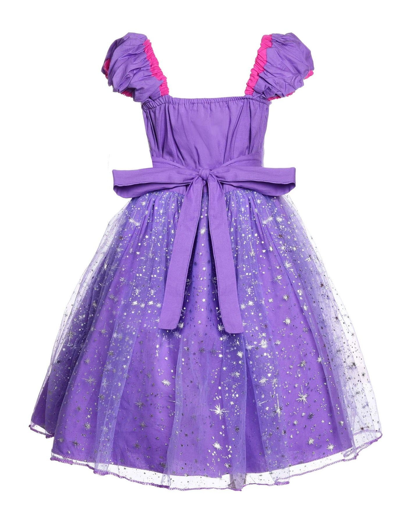 JerrisApparel Girl Princess Costume Dress for Birthday Party (4T, Purple with Accessories)