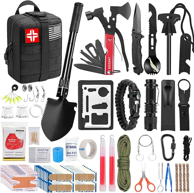 Gift for Men Dad Husband Christmas, Survival Kits, 142 in 1 First Aid Kit, Emergency Kits, Survival Gear and Equipment wit...