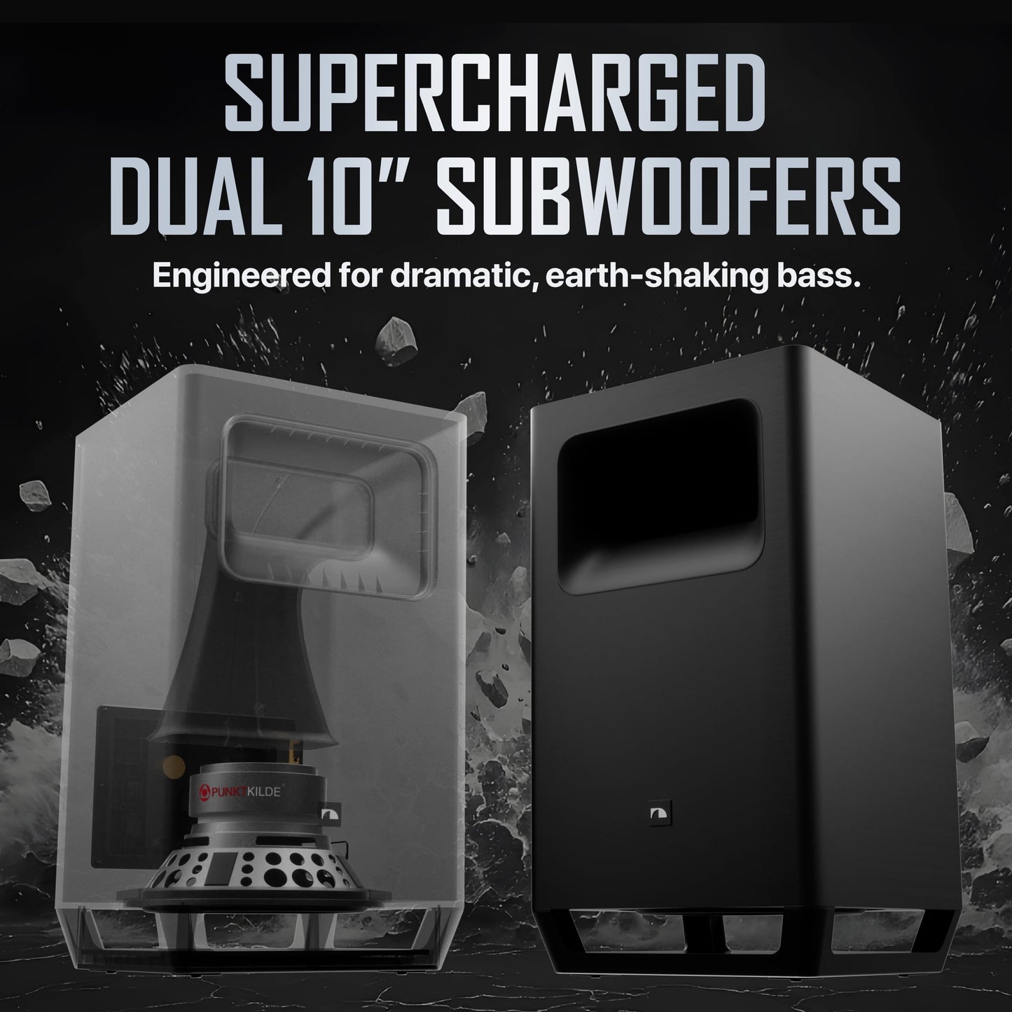 Nakamichi Shockwafe Wireless 11.2.6 Ch Soundbar System w Dolby Atmos/DTS:X, Upgraded Dual 10" Subs, Bipolar Surrounds, 6 Discrete Height Channels, 2300 Watts Max Output