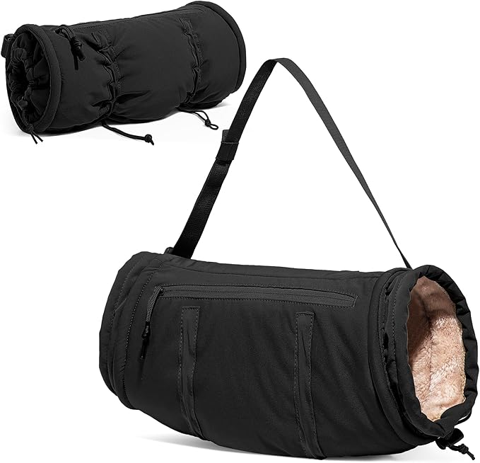 Hand Warmer Pouch with Silent Material, Drawstring Tighteners and Adjustable Strap, Hand Muff for Hunting, Golf, Football Winter Outdoor Activities