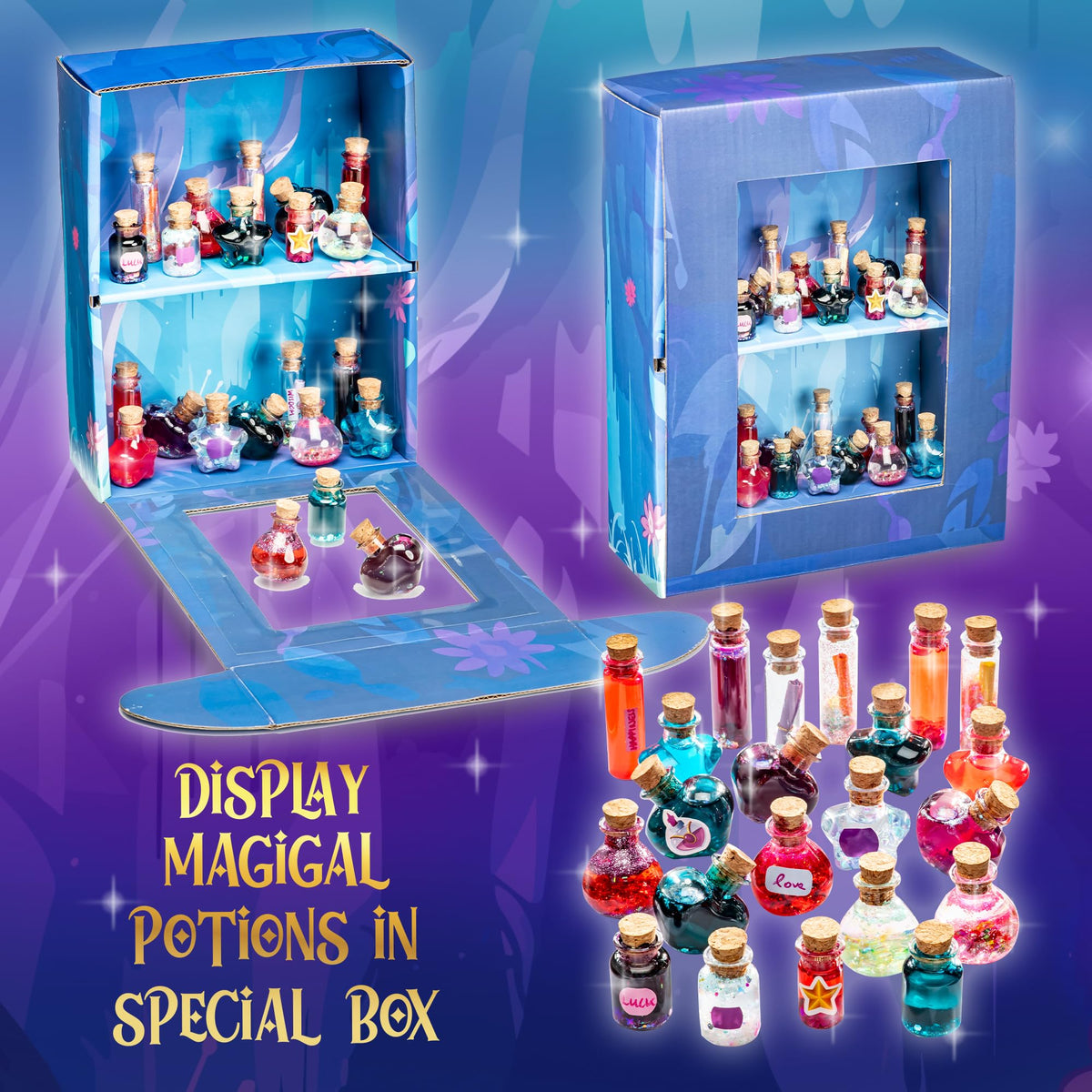 GirlZone Fairy Potions Wishing Craft Set - Kids Potion Making Kit with 50 Pieces to Create Fairy Potion Fun Crafts for Girls 8-12 - Gift for Kids