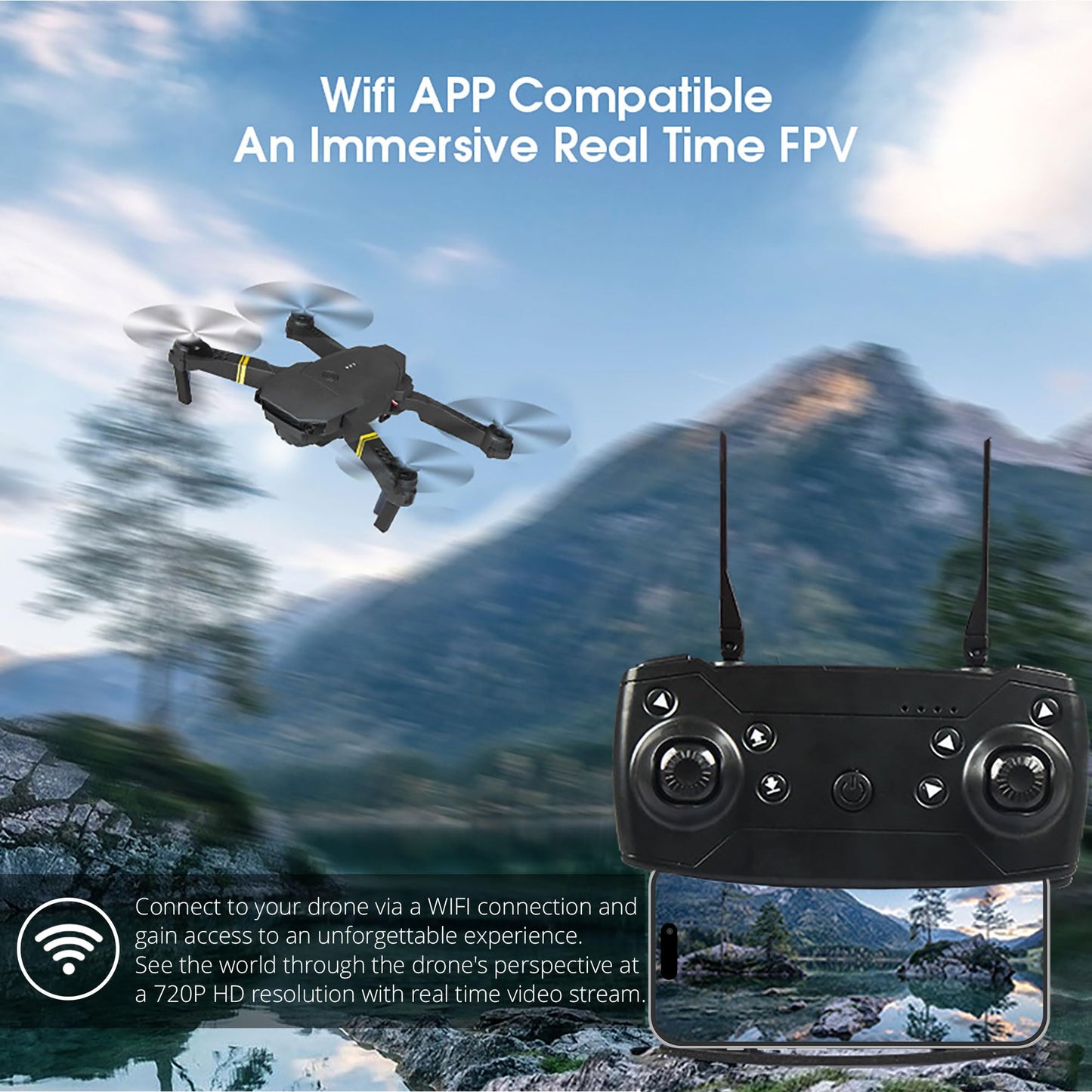 Falcon 4K Drone with Camera | Quadcopter for Kids and Adults, Beginner to Pro, Xtreme Pro Cam 4K Action Camera - Ultra HD Waterproof Camera with Wi-Fi, 170 Wide Angle