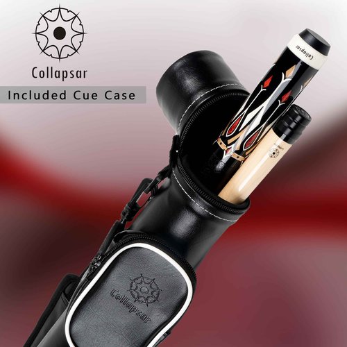 Collapsar CA Pool Stick with 1X1 Hard Case,58" Maple Professional Billiard Cue Stick,19-21 oz Pool Cue Set