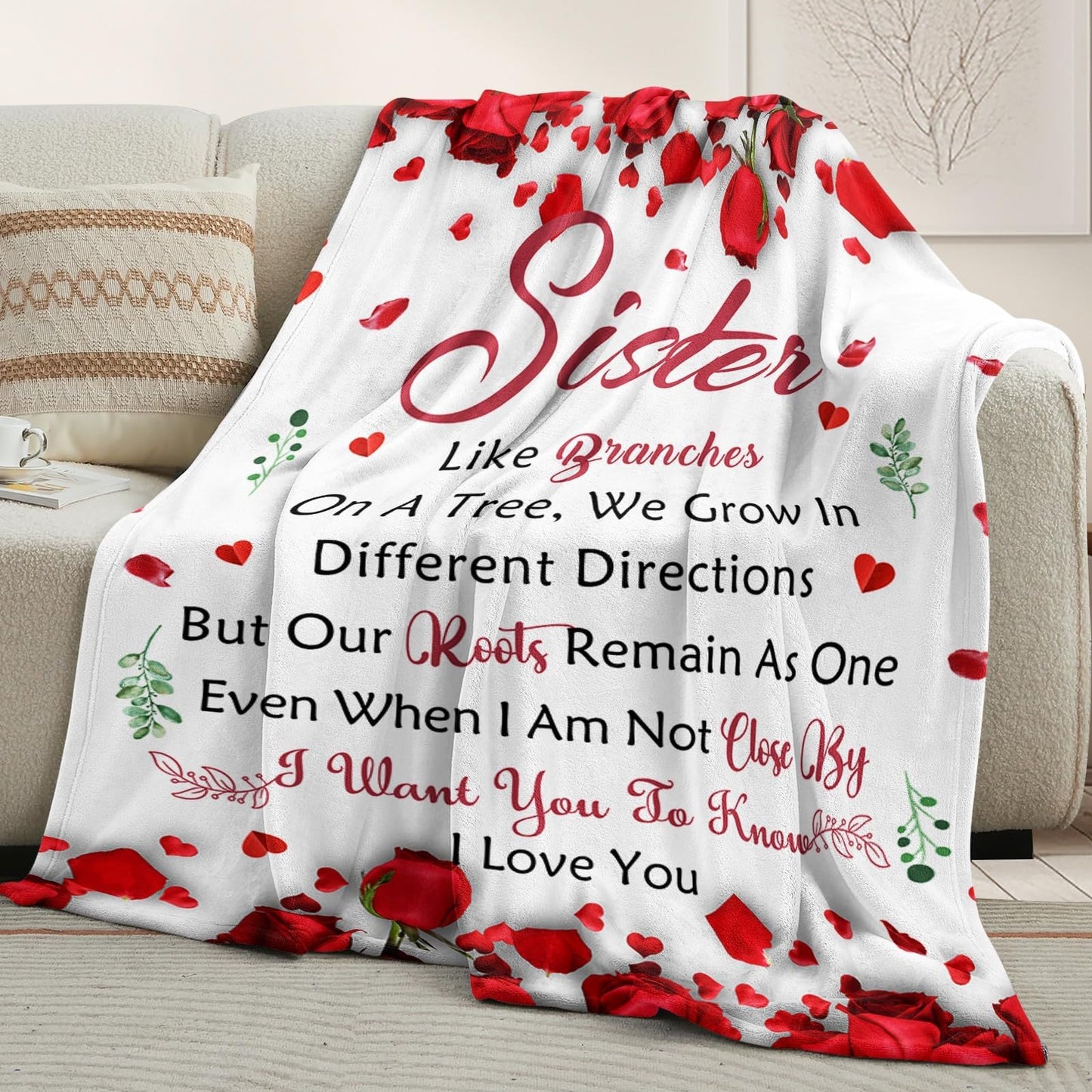 Sister Birthday Gifts - Gifts for Sister Birthday from Sisters Brother - Best Sisters Ever Present for Women - Christmas Mothers Day Valentines Day Gift for Sister‘s Adult - Throw Blanket 50" x 60"