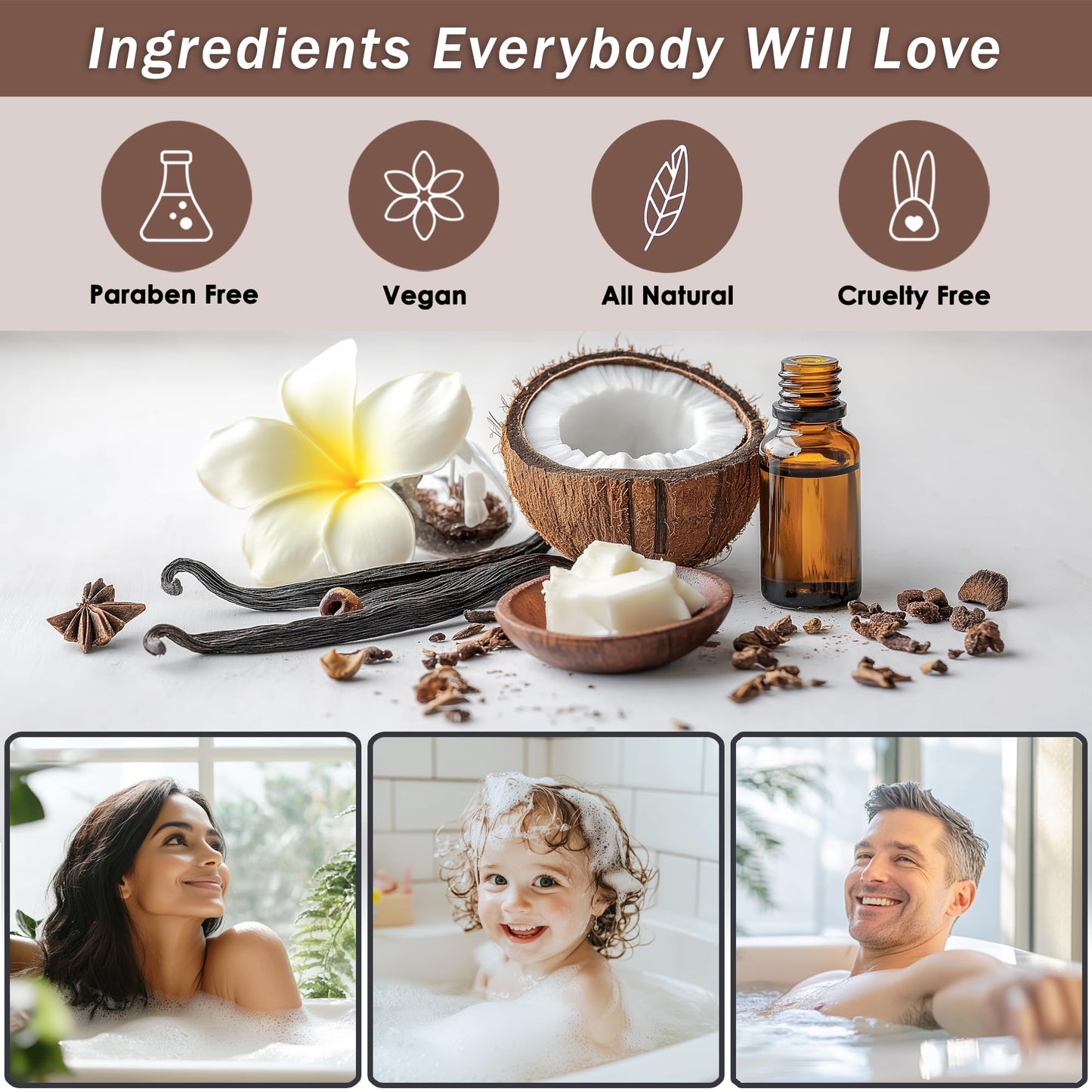 Spa Gift Baskets For Women - Luxury Bath Set With Coconut & Vanilla - Spa Kit Includes Body Wash, Bubble Bath, Lotion, Body Butter, Soap, Body Spray, Shower Puff, and Towel