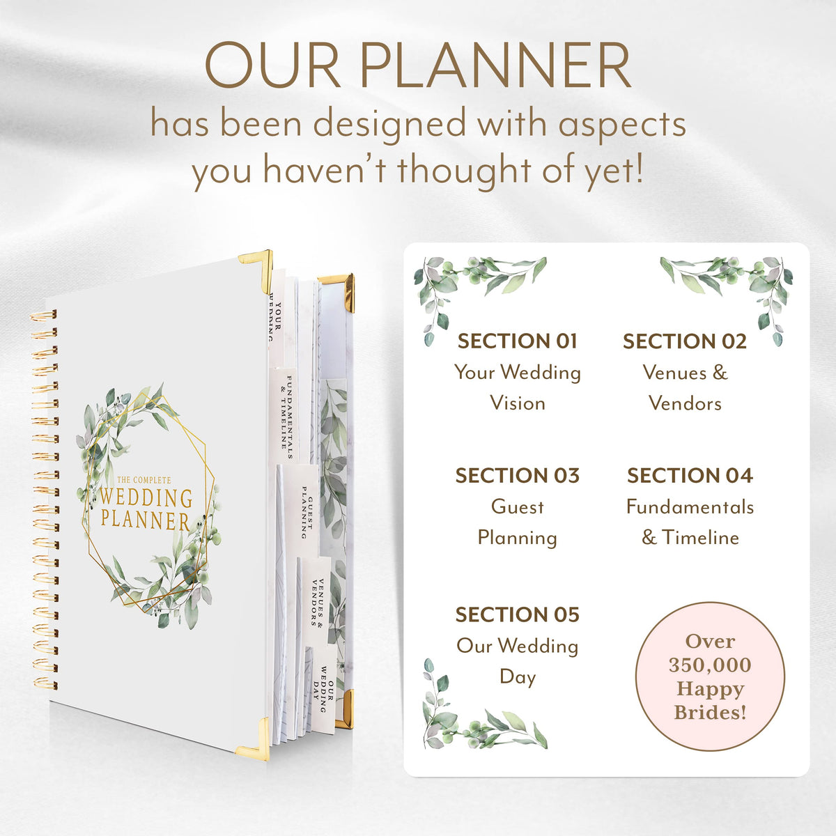 Your Perfect Day Wedding Planner Book and Organizer - Wedding Planner Book - Bridal Planning Binder with Countdown Calendar - Bride Gifts - (FLORAL)