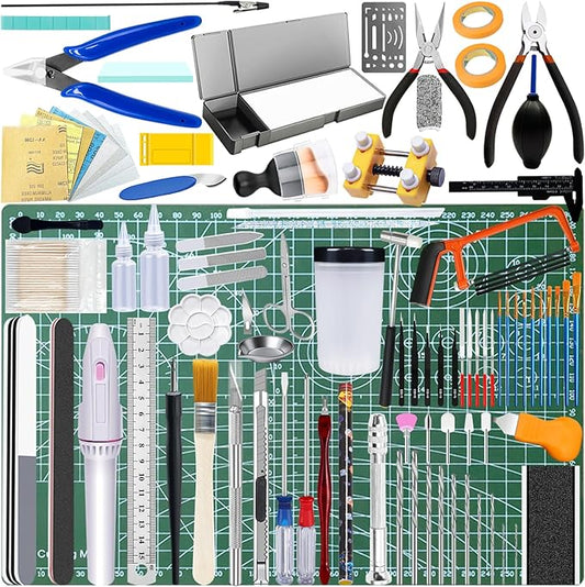 75Pcs Modeler Basic Tools Craft Set, Hobby Modeling Tools for Gundam Model Car Airplane Repairing & Fixing