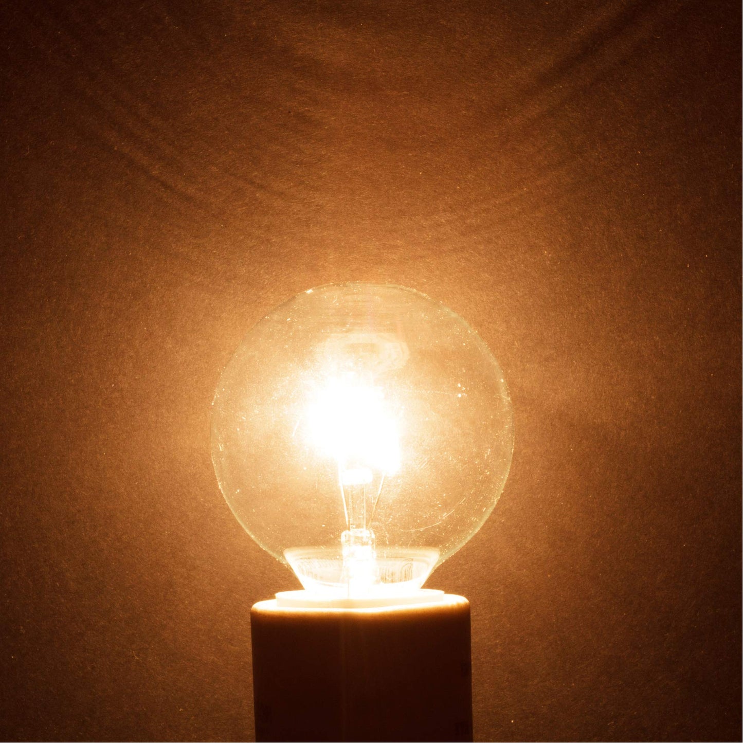 Simba Lighting Small Globe G16.5 Round Bulb 25W E12 Candelabra Base (10 Pack) for Chandelier, Ceiling Fan, Decorative Vanity Lights, Sconce, Aromatic Wax Warmer, Clear Glass 110V 120V 2700K Warm White