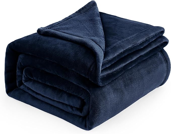 Bedsure GentleSoft Navy Fleece Blankets Queen Size - Bed Blanket Blue Soft Lightweight Plush Fuzzy Cozy Luxury Microfiber,...