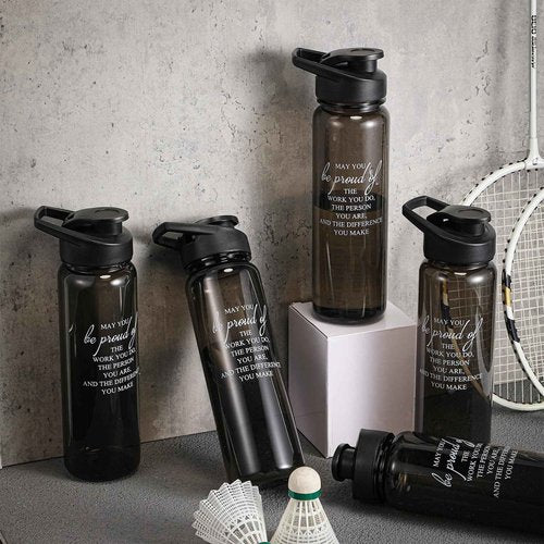 24 Pack Thank You Gifts Water Bottle Employee Coworker Team Appreciation Gifts 24 oz Inspirational Sports Bottles for Staff Women Men May You Be Proud of The Work Plastic Bottle, Black