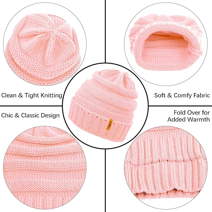 Aneco Winter Warm Sets Knitted Scarf Beanie Hat Winter Ear Warmer and Touch Screen Gloves for Men or Women