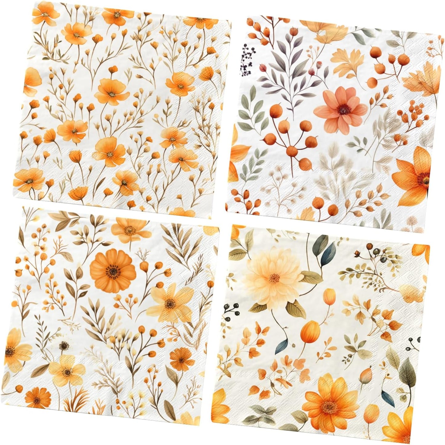40Pcs Fall Napkins,Fall Baby Shower Decorations Autumn Harvest Party Napkins Maple Leaf Flower Theme Decoration for Baby Shower,Birthday Party