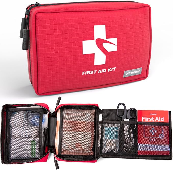 Compact First Aid Kit 300 PCS – Small Waterproof Emergency Medical Kit for Home, Car, Travel, Camping, Hiking, Truck, Offi...