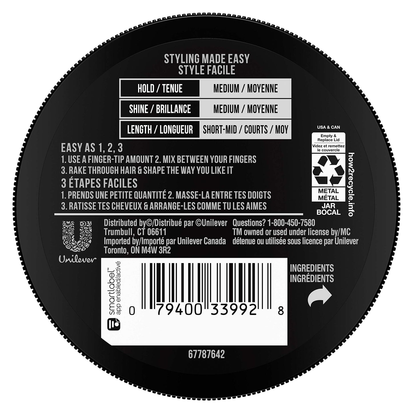 Axe Natural Look Softening Hair Cream 2.64 oz (Pack of 3)