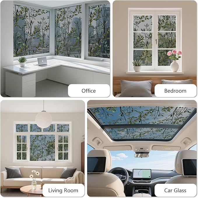 NINETREX One Way Window Privacy Film, Daytime Privacy Static Cling Sun Blocking Anti UV Reflective Window Tint for Home and Office 35.4 x 157.4 inches, Black Silver Leaf