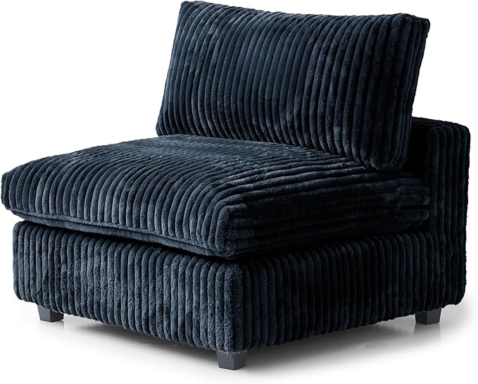 WJShome Cloud Modular Sectional Sofa, Plush Sofas for Living Room,39.37inch Middle Seater,Black
