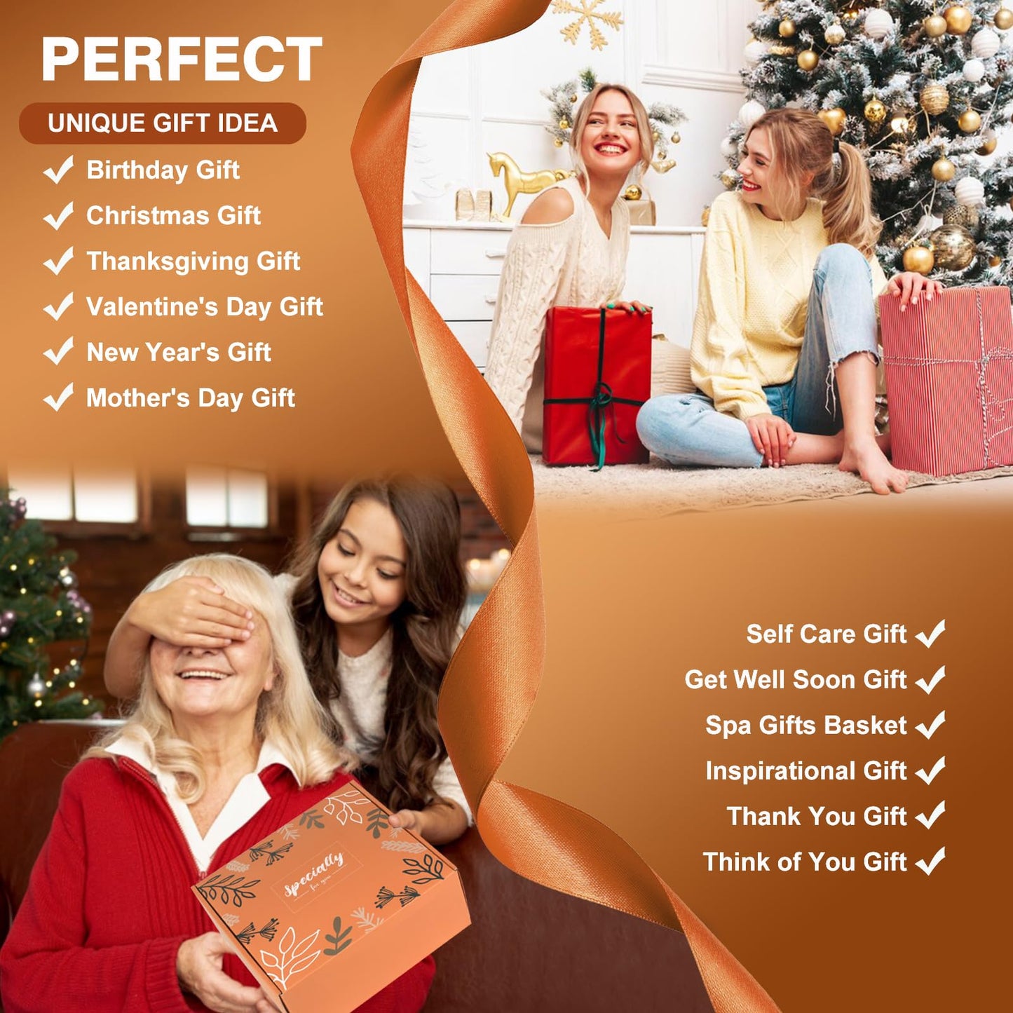Fall Gifts Basket for Women,Unique Birthday Gifts for Mom Sister Friend Wife w/Fall Candle,Fall Home Decor,Self Care Get Well Spa Box,Thanksgiving,Halloween Christmas Gifts for Her,Fall Gifts Box Cozy