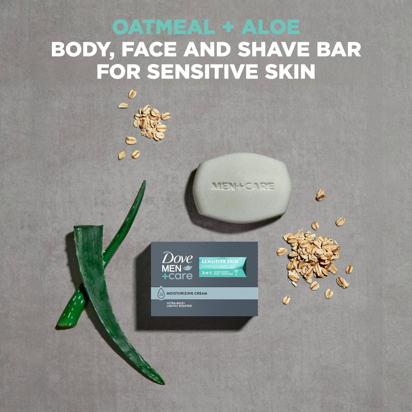 DOVE MEN + CARE Hand & Body Face + Shave Bar Sensitive Skin 6 Count for sensitive skin 3.75 oz