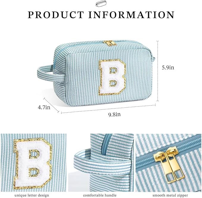 YOOLIFE Gifts for Sister - Birthday Gifts for Sister, Sister Gifts, Sisters Gifts from Sister, Sister In Law Gifts, Personalized Gifts Idea for Women Her, Monogram Initial Makeup Bag for Women D