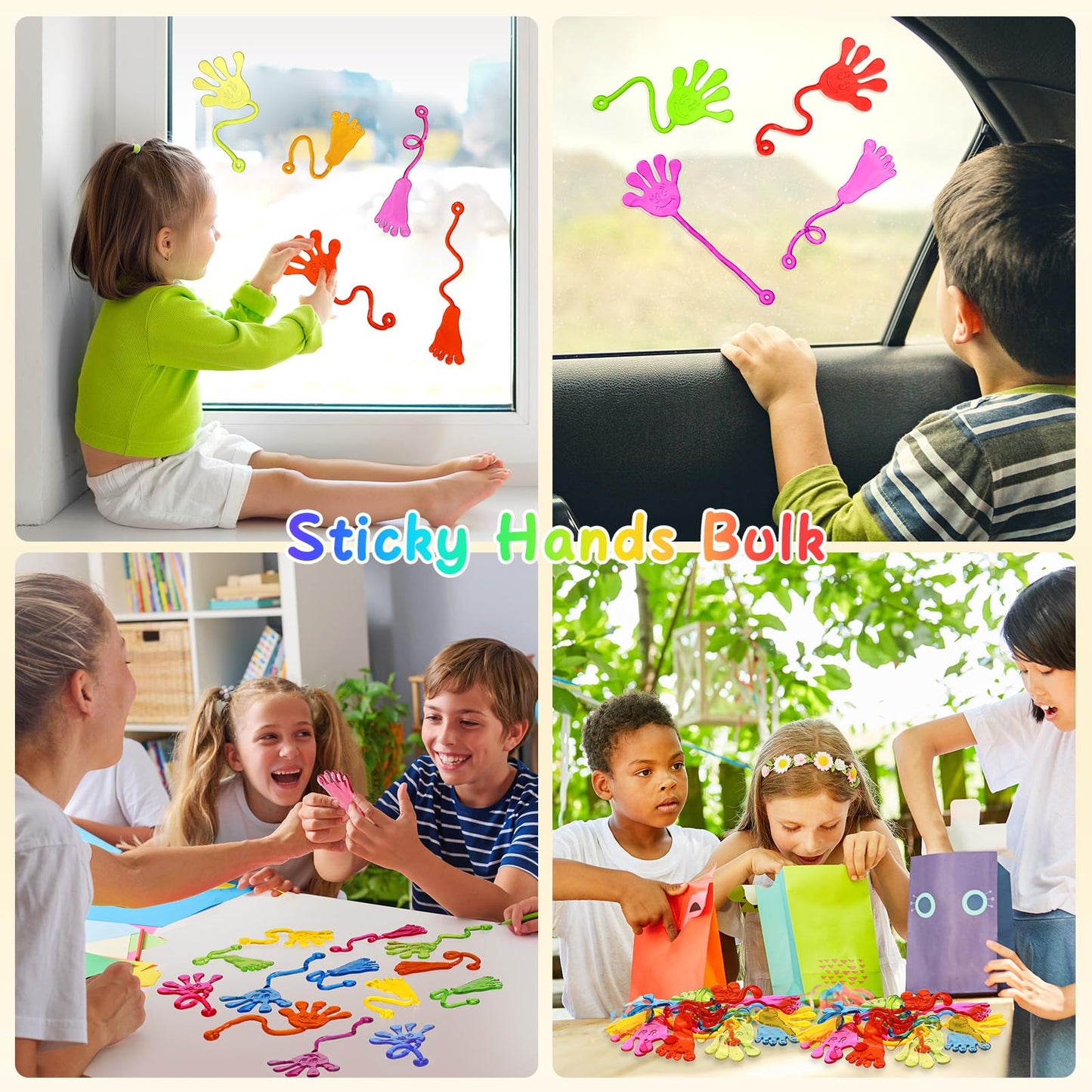 Sticky Hands Bulk 30 PCS Party Favors for Kids 4-8,8-12 Year Stretchy Sticky Hand Feet Goodie Bags Stuffers for Kids Mini Classroom Prizes Student Gifts Teacher Birthday Halloween Trinkets Slap Hand