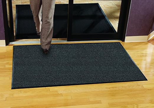 Guardian Platinum Series Indoor Wiper Floor Mat, Rubber with Nylon Carpet, 3'x14', Grey