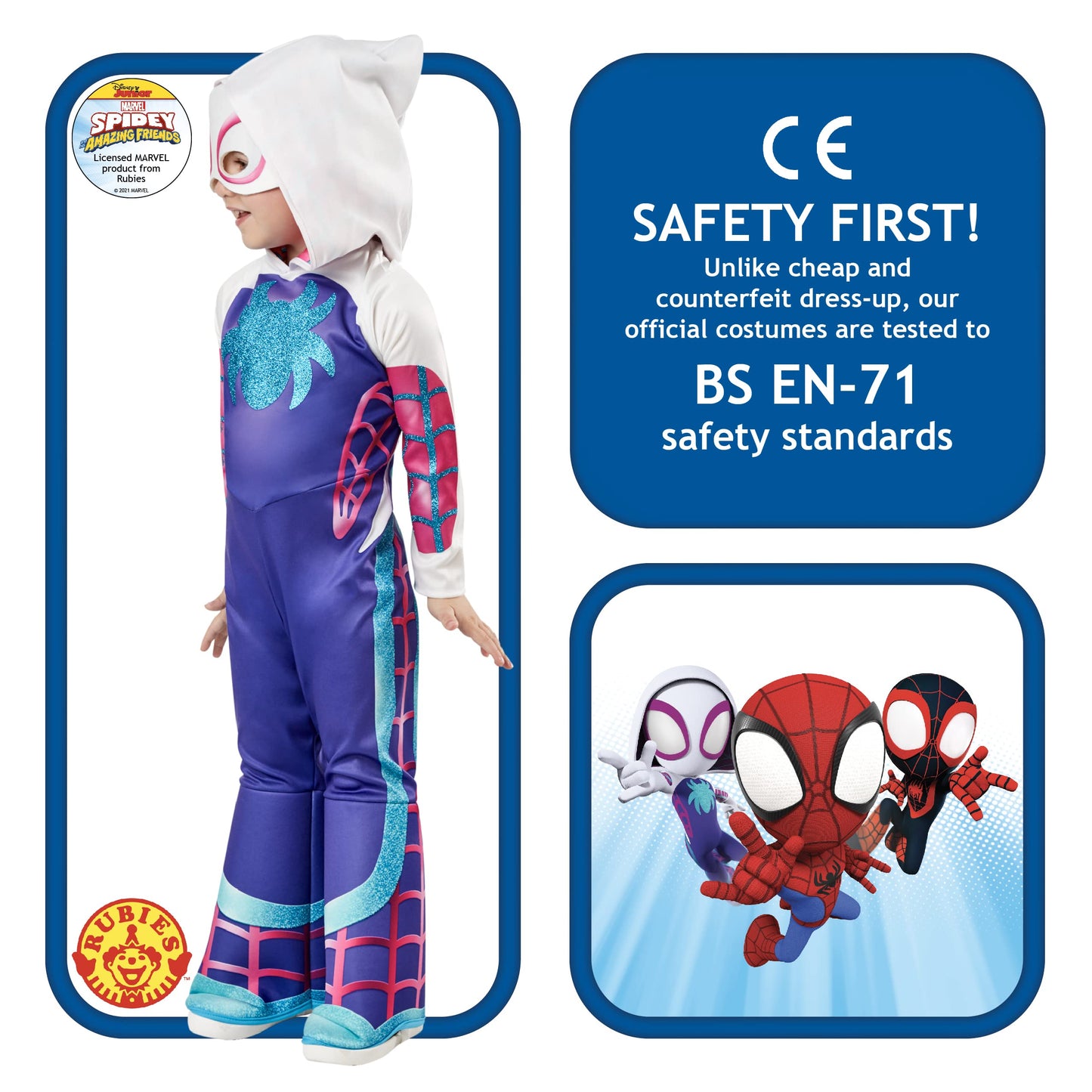 Rubies II Toddler Marvel: Spidey And His Amazing Friends Ghost Spider Deluxe Costume, As Shown, 2T3T