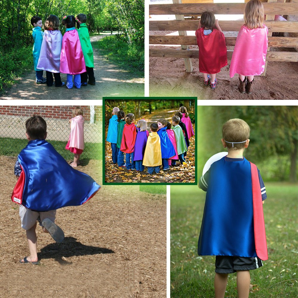 D.Q.Z Superhero Capes and Masks for Kids 16 Set, Boys Super Hero Party Favor Costume, 3 years old Girls Gifts Birthday Toys (Blue)