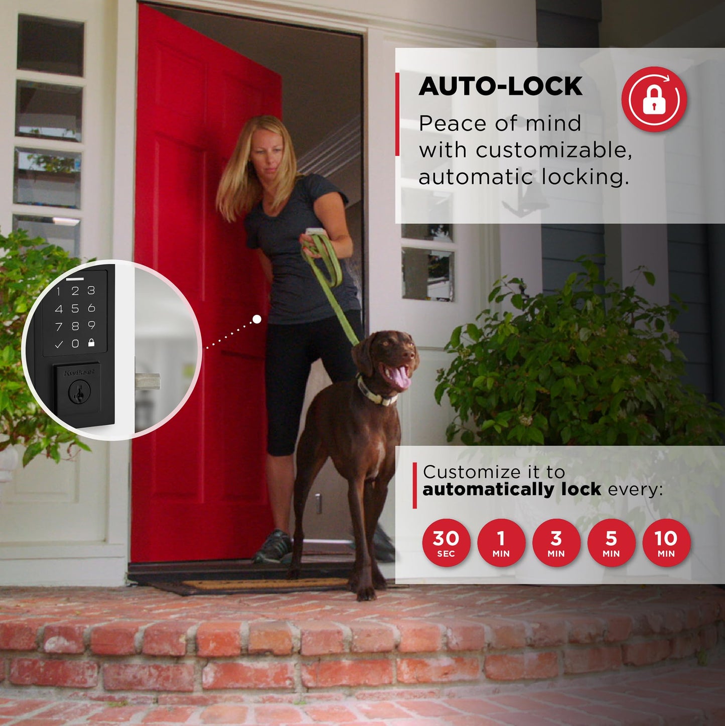 Kwikset SmartCode 270 Keyless Entry Electronic Touchpad Deadbolt Door Lock with Auto-Lock, Custom User Codes, Advanced Security in Matte Black Contemporary