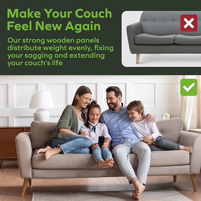 BEN'SHOME® Heavy Duty Couch Cushion Support Board – Instantly Repair Sagging Sofa Seat | 19.7" x 58"-67" | .5" Furniture Grade Wood Under Cushions Insert, Anti-Slip, Extend Sofas & Couches Life