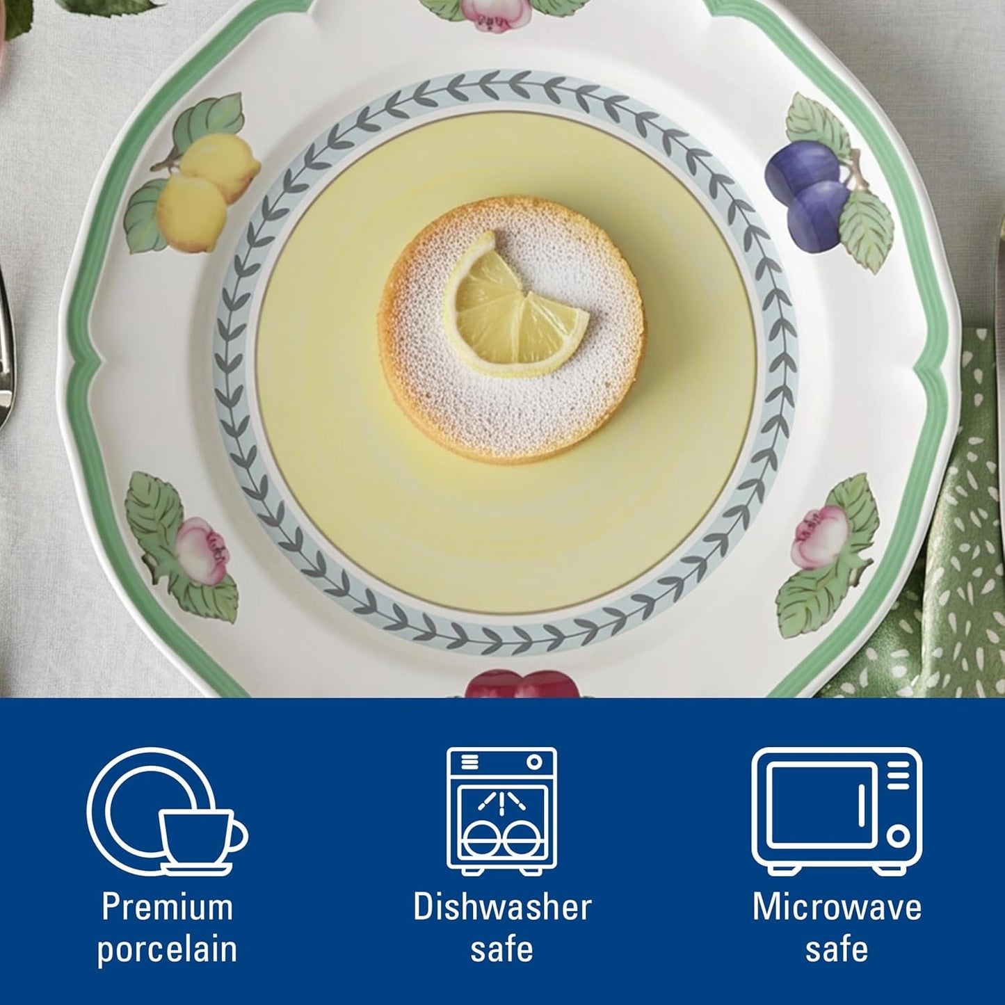Villeroy & Boch French Garden Fleurence Dinner Plate, Premium Porcelain, Made in Germany, Dishwasher and Microwave Safe, 10.25 in