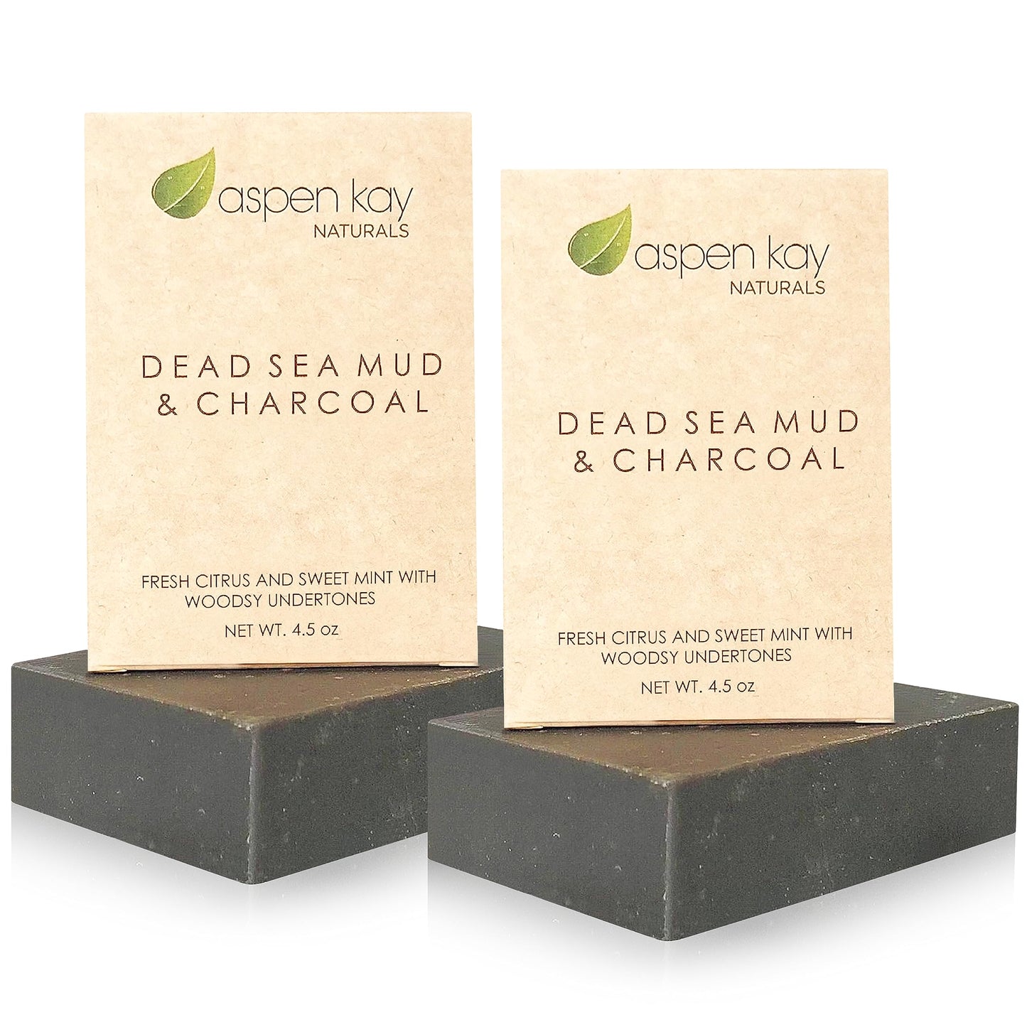 Aspen Kay Naturals Dead Sea Mud and Charcoal Soap Bar. With Organic Shea Butter & Pure Essential Oils. Charcoal Face Wash for Me