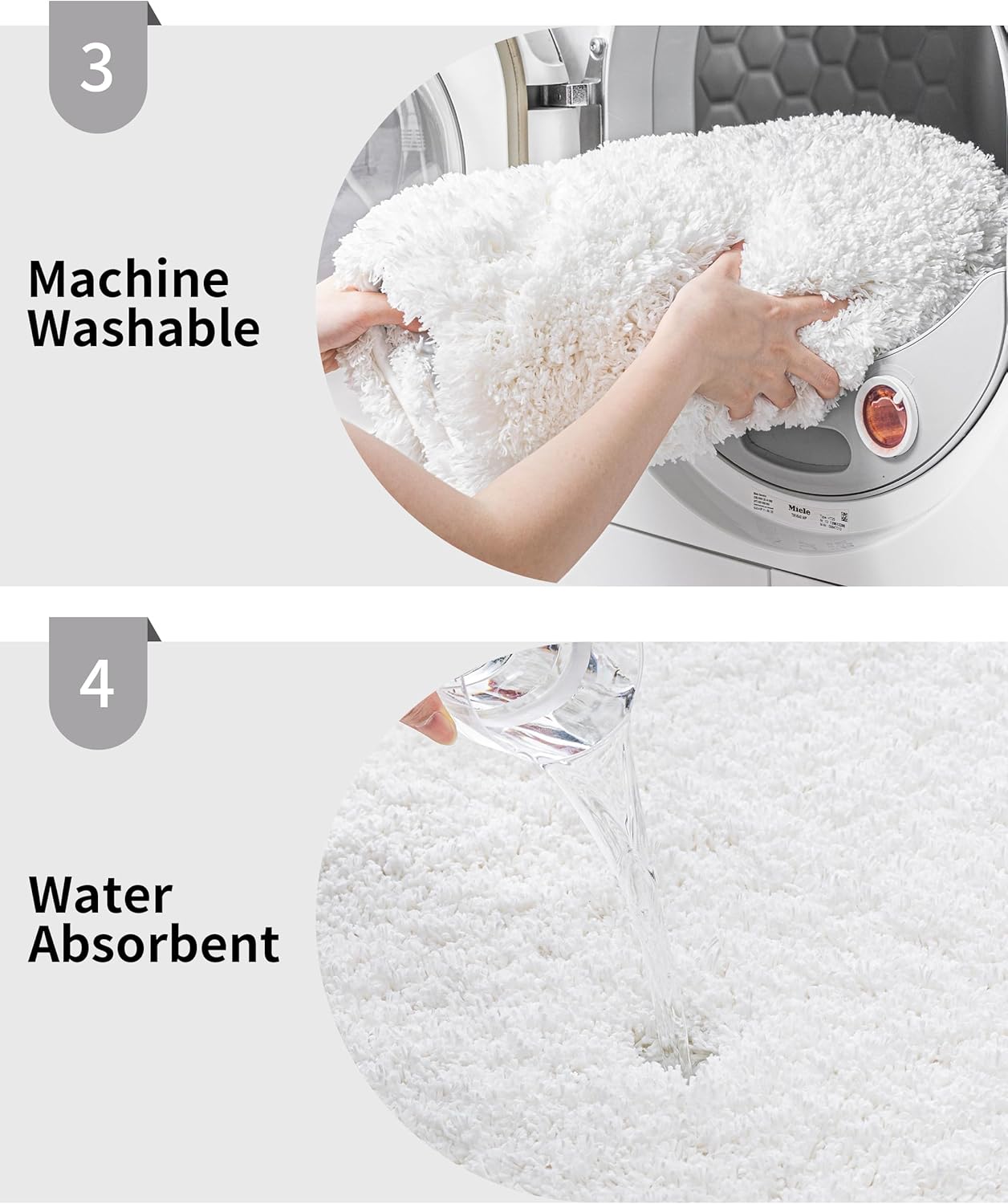 White Bathroom Runner Rug 24x70 Non Slip Fluffy Long Bath Mat for Bathroom Floor Washable Plush Luxury Bath Rug for Tub Absorbent Bathroom Shower Sink Mat Bedside Rug