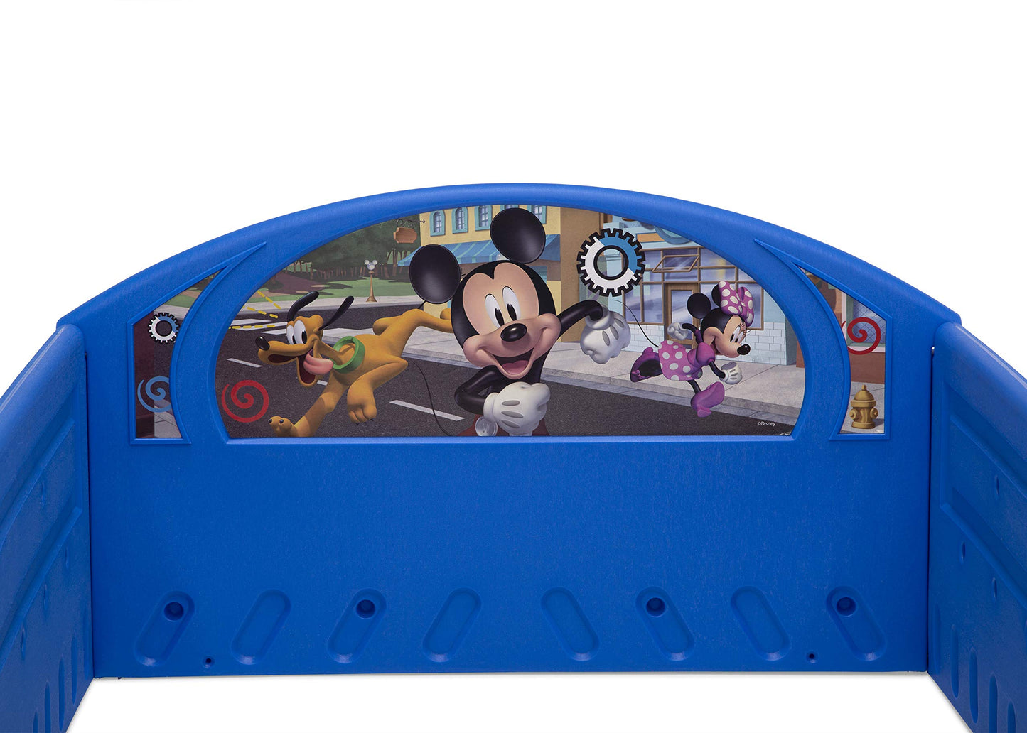 Delta Children Disney Mickey Mouse Plastic Sleep and Play Toddler Bed with Attached Guardrails